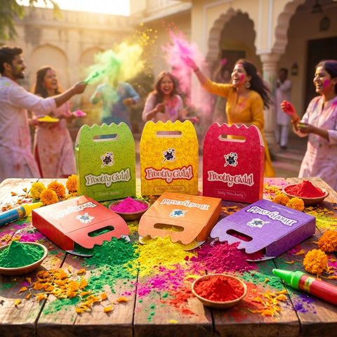 Fruity Gulal 6 Pc Set of Skin Friendly Holi Colors