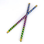 Handcrafted Multicolor Silk Ribbon Wrapped Wooden Dandiya Sticks