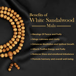 Certified 5mm 100% Original Authentic Mysore White Sandalwood (Chandan) Jap Mala