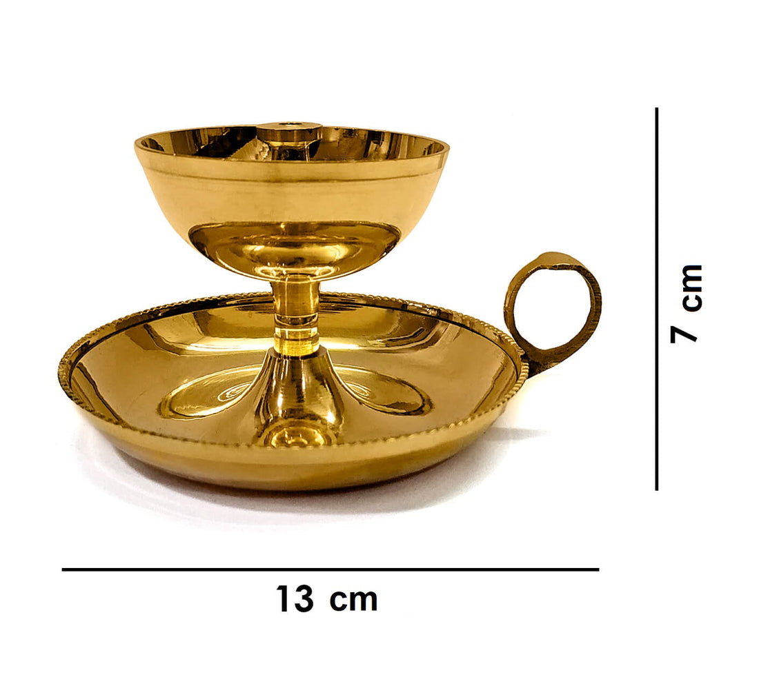 Pure Brass Aarti Akhand Diya With Ring Holder