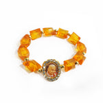 Orange Beaded Guru Ji Maharaj Handmade Bracelets for Men and Women