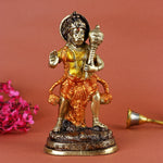 6.5 Inch Graceful Brass Hanuman Bajrangbali Statue