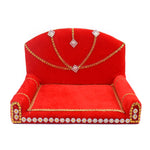 Laddu Gopal's Velvet Charisma: A Sacred Singhasan - Large