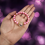Pink Beaded Guru Ji Maharaj Handmade Bracelets for Men and Women