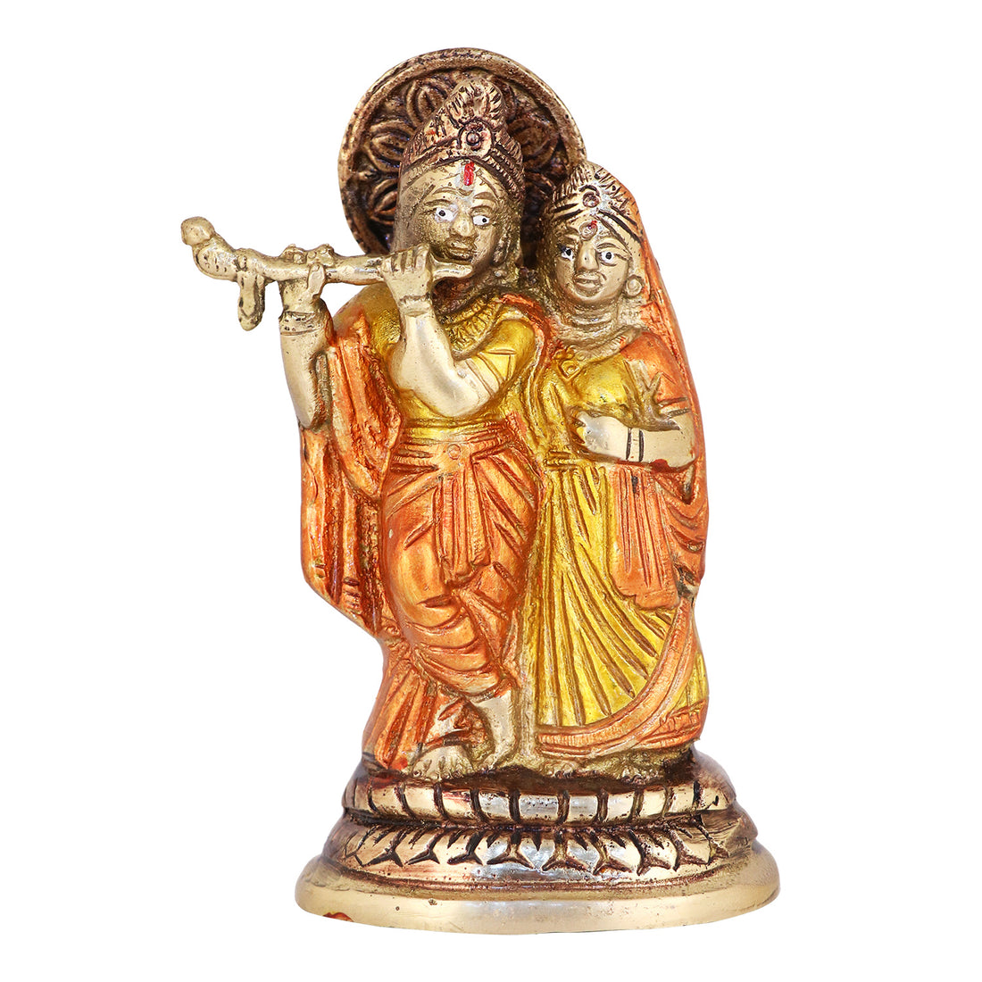 2.3 Inch Brass Small Radha Krishna Idol