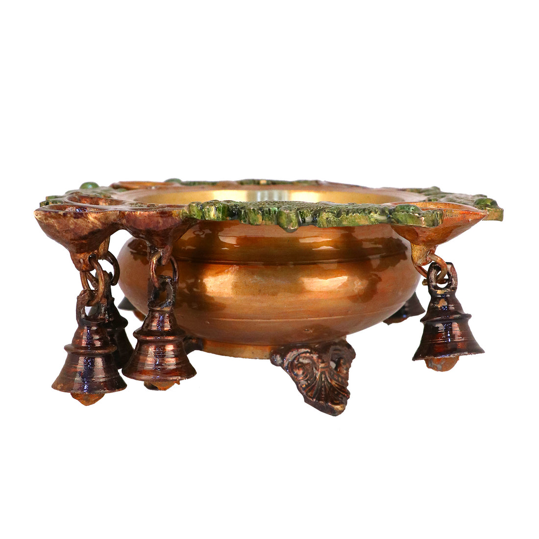 3.5 Inch Brass Designer Floral Urli