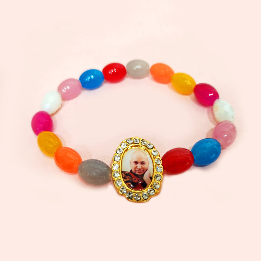 Multicolor Beads with Guruji Maharaj Swaroop Handmade Bracelets for Men and Women