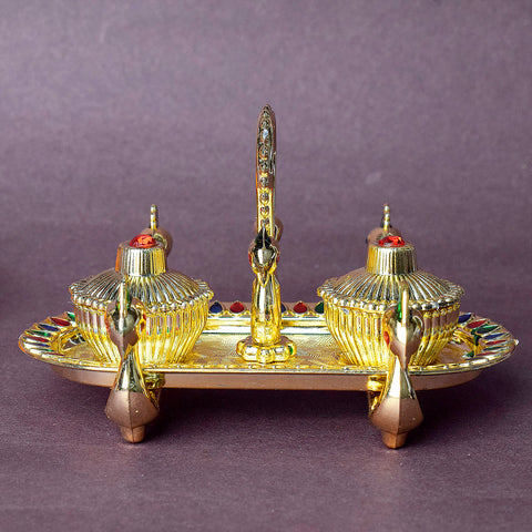 Set of beautifully crafted ritual kumkum holders designed for traditional decor, ideal for storing roli, haldi, and sindoor during poojas, festivals, and auspicious ceremonies. India’s Largest Pooja Accessories Brand – www.satvikstore.in 
