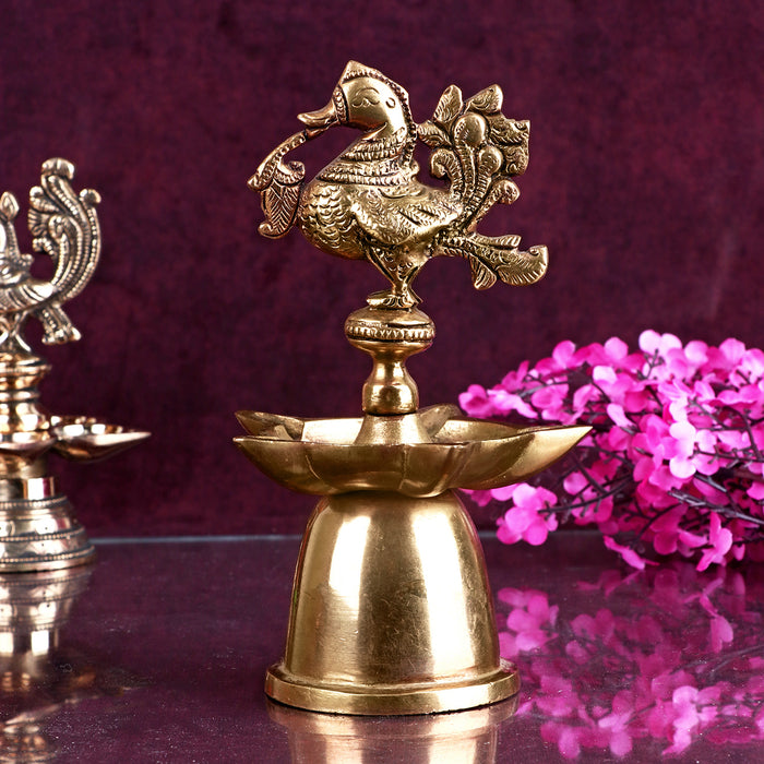 Peacock Brass Diya | India’s Largest Pooja Accessories Brand – www.satvikstore.in