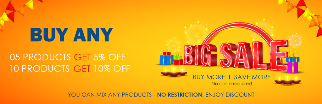 Limited Time Offer: Get 5% Off on 5 Products or 10% Off on 10 Products from Satvik