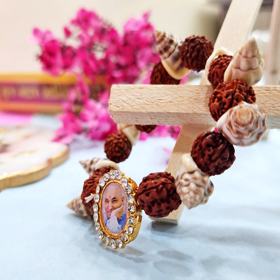 Shank And Rudraksha Guru Ji Maharaj Handmade Bracelets for Men and Women