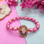 Pink Beaded Guru Ji Maharaj Handmade Bracelets for Men and Women