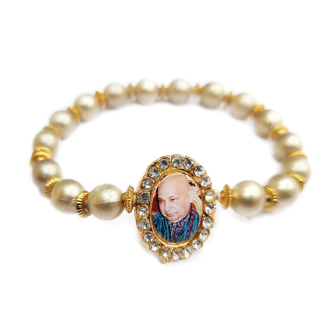 Pista Green Beaded Guru Ji Maharaj Handmade Bracelets for Men and Women