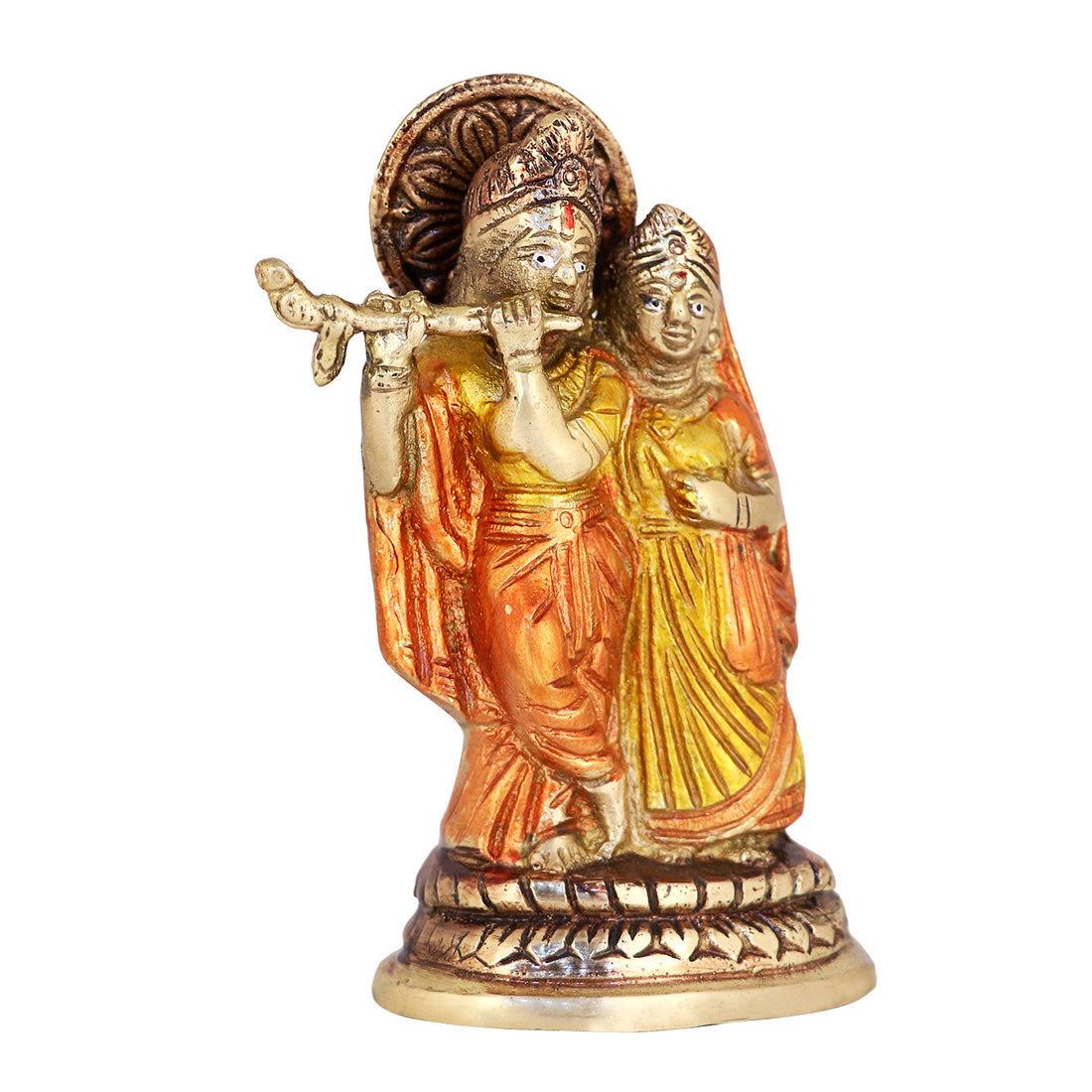 2.3 Inch Brass Small Radha Krishna Idol