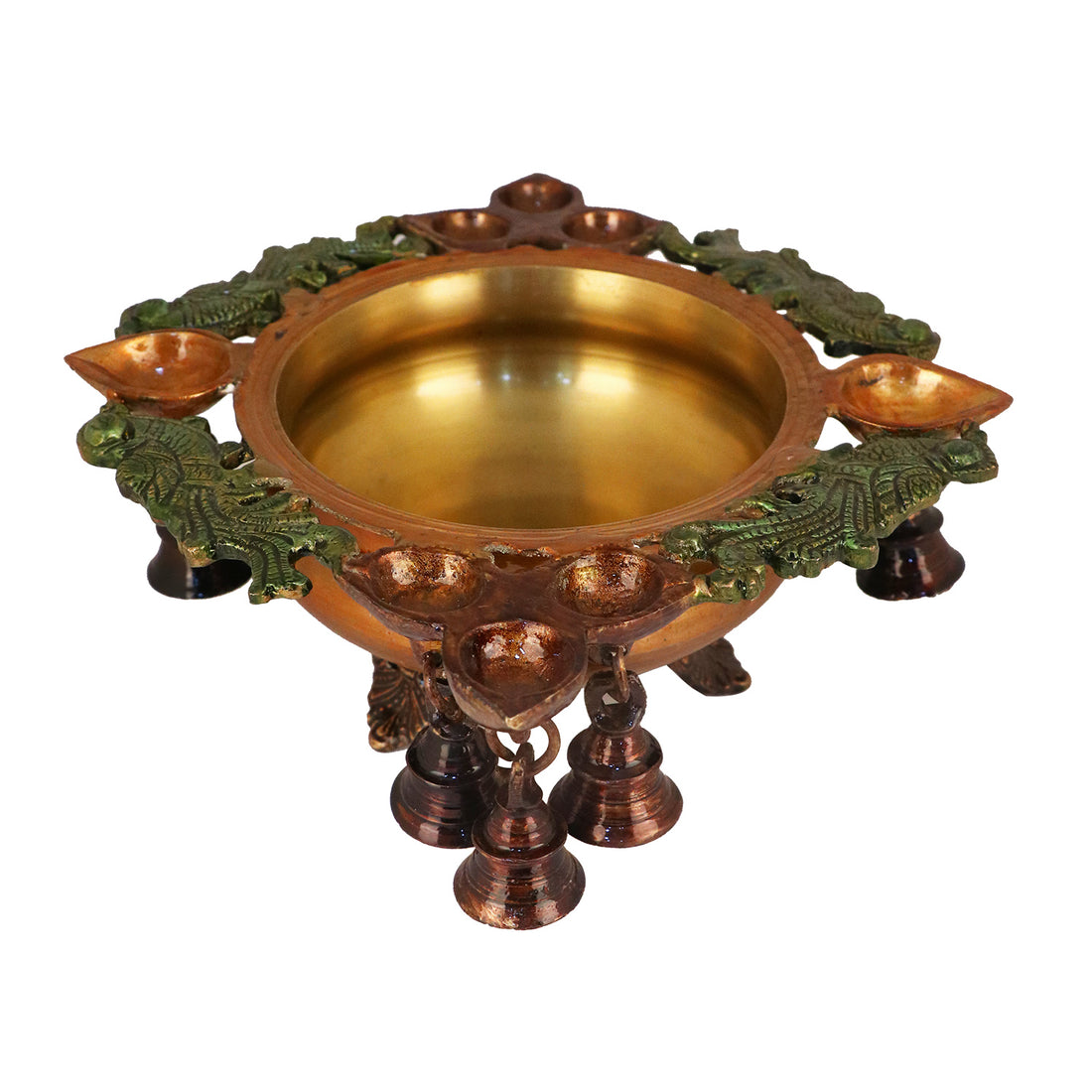 3.5 Inch Brass Designer Floral Urli