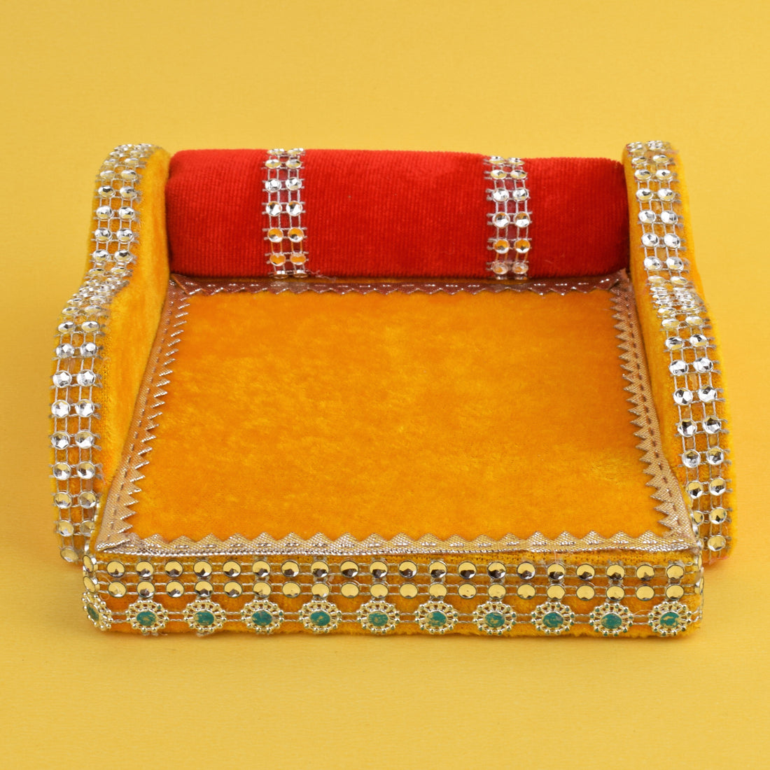 Laddu Gopal's Royal Velvet Bed