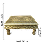 Cultural Grace: Meenakari Embossed Elephant Decorative Chowki