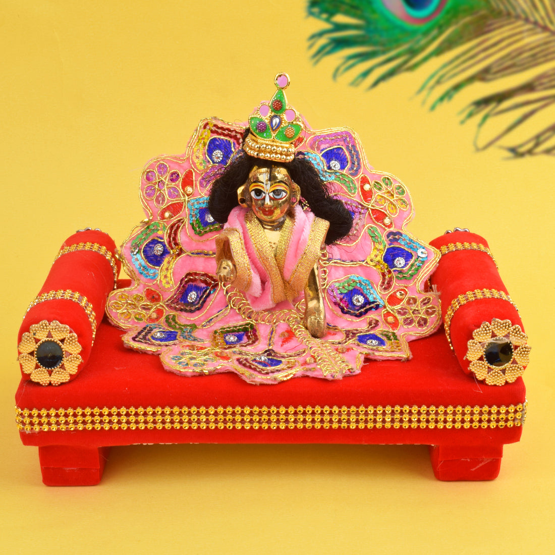 Laddu Gopal's Velvet Raj Singhasan