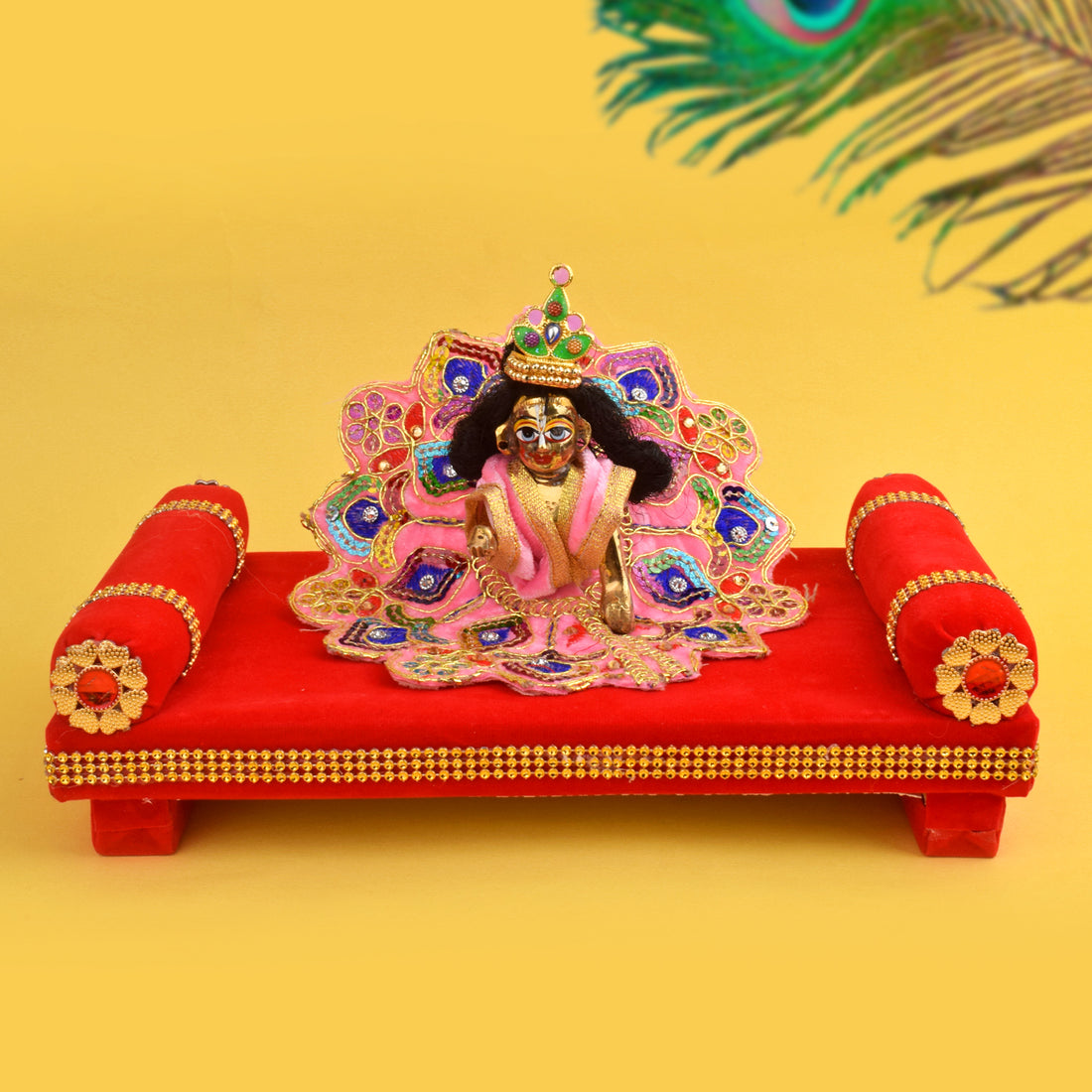 Laddu Gopal's Velvet Raj Singhasan