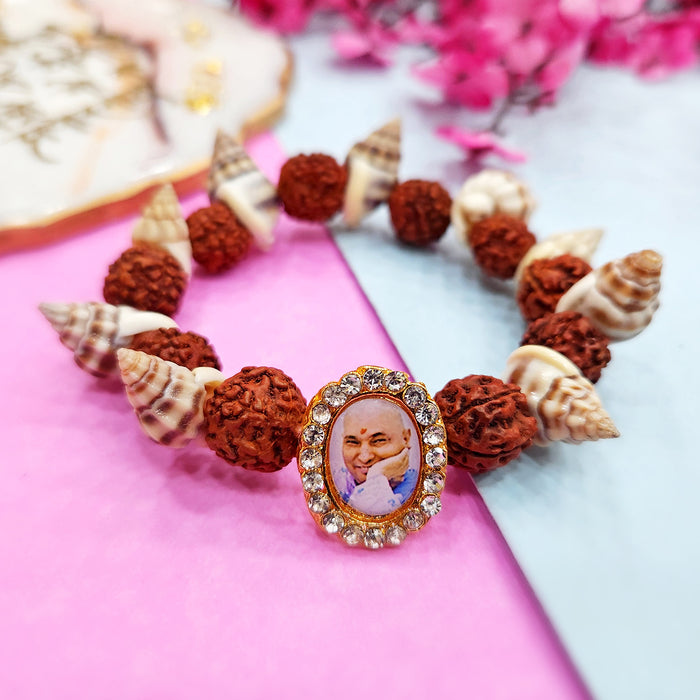 Shank And Rudraksha Guru Ji Maharaj Handmade Bracelets for Men and Women