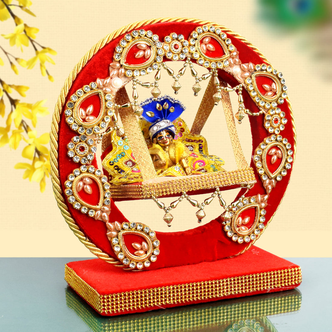 Divine Beaded Swing – Decorative Laddu Gopal Jhula | India’s Largest Pooja Accessories Brand – www.satvikstore.in