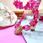 Pink Beaded Guru Ji Maharaj Handmade Bracelets for Men and Women