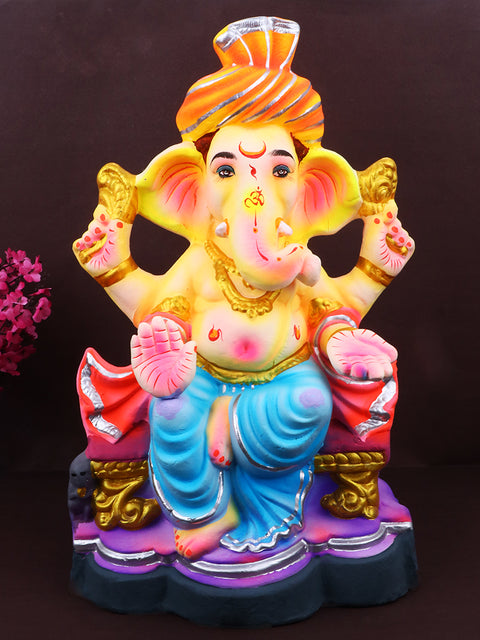 Majestic 15-inch Uddananda eco-friendly Ganpati idol | India’s Largest Pooja Accessories Brand – www.satvikstore.in