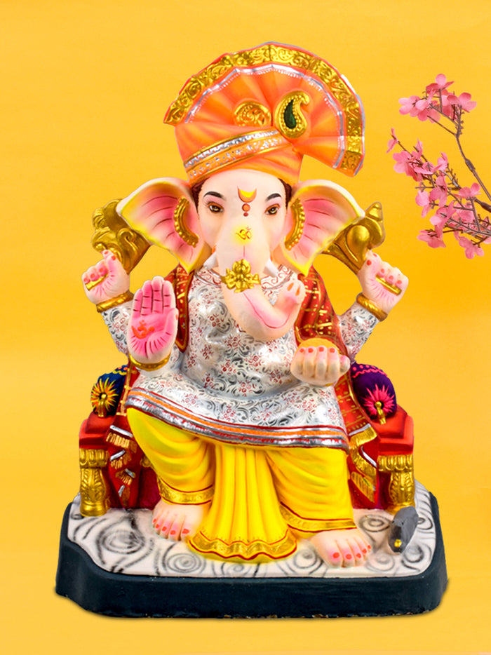 26-inch eco-friendly Lal Bagh Ke Raja Ganesha idol | India’s Largest Pooja Accessories Brand – www.satvikstore.in