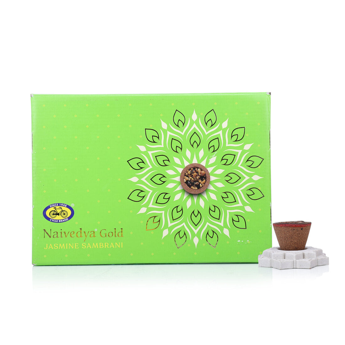Naivedya Gold Combo Pack Of 2- Jasmine + Chandan Sambrani Cups