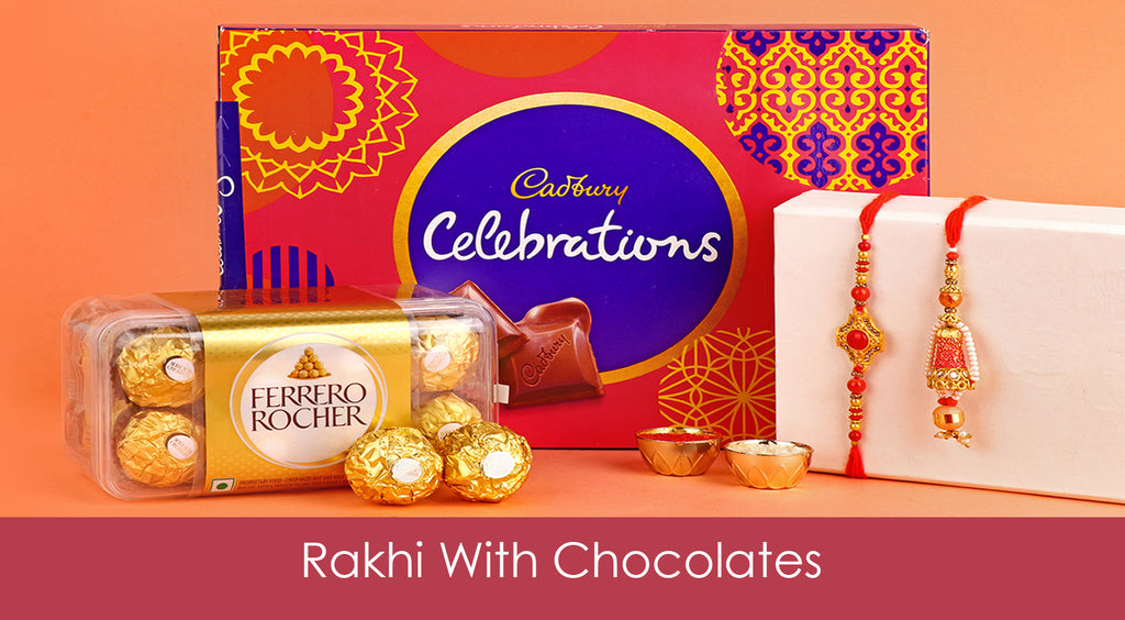 Latest Design Rakhi with chocolates: Explore the latest Rakhi designs with chocolates at Satvikstore.in for Raksha Bandhan 2023