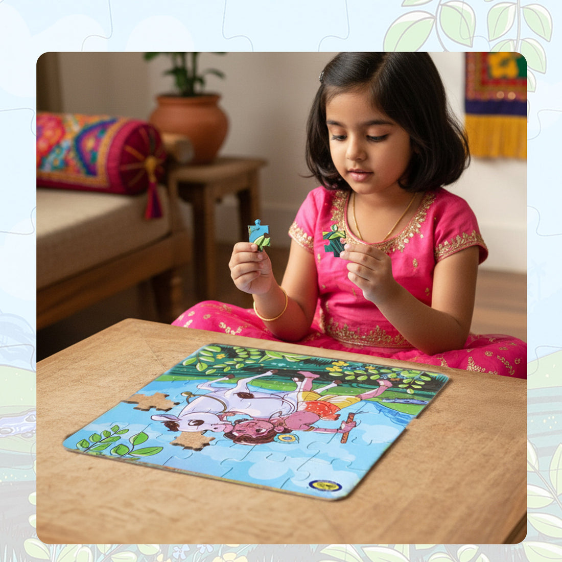Kids Jigsaw Puzzle - Krishna with Cow | Fun, Focus & Devotion | Tiny Flute Puzzle