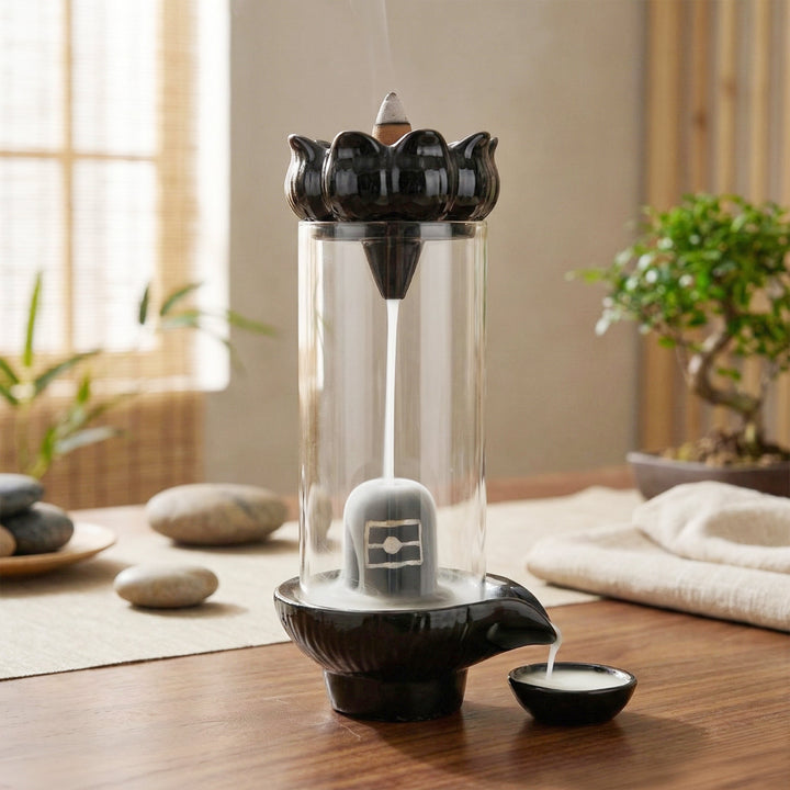 Shivling Abhishekam backflow incense burner with 20 cones