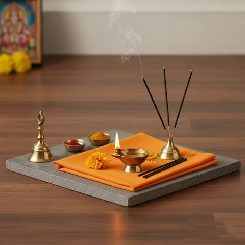 Orange Cotton Cloth – 1.25 Meter for Pooja & Rituals