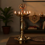 9.2 Inch Pure Brass Peacock Kerala Diya