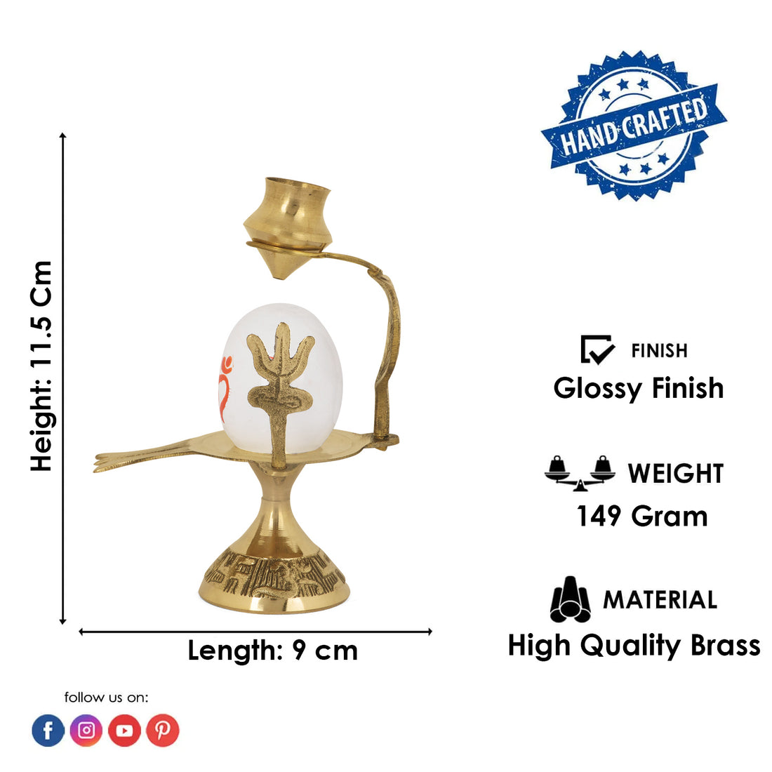 Mahadev White Stone Shivling With Nag, Trishul And Abhishek Patra