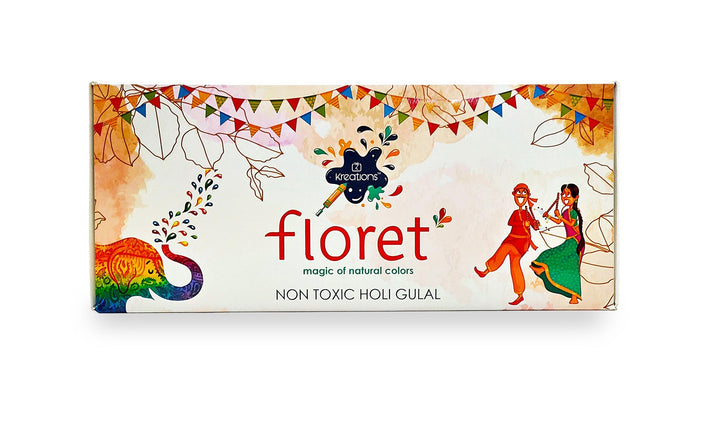 Floret Pack of 5 Skin Friendly Holi Colors Puja Store Online Pooja Items Online Puja Samagri Pooja Store near me www.satvikstore.in