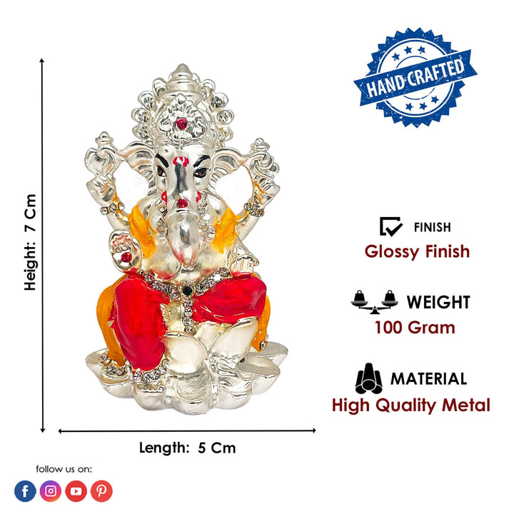 Silver Ganesh Idol Puja Store Online Pooja Items Online Puja Samagri Pooja Store near me www.satvikstore.in