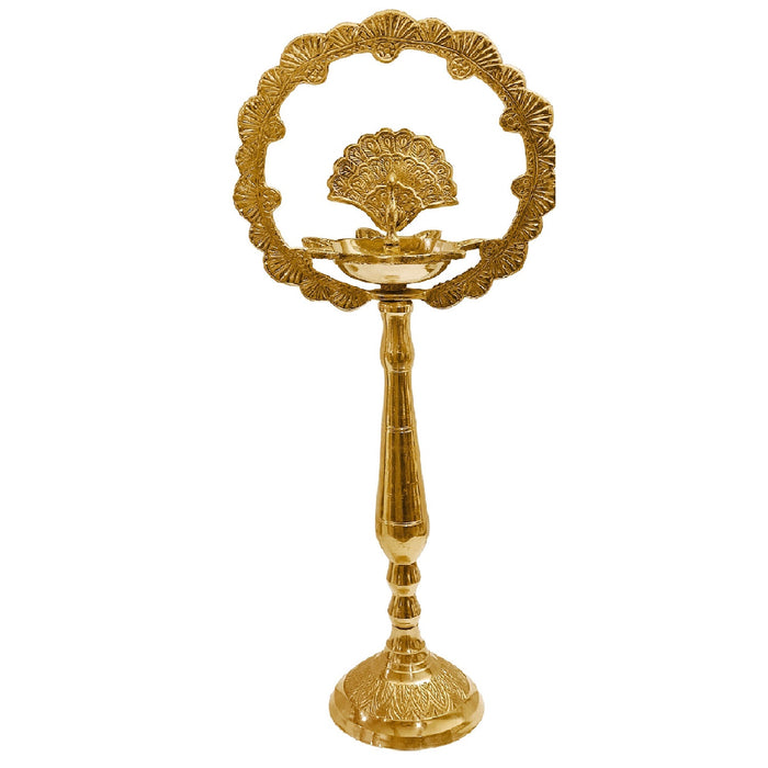 16 Inch Mor Kiran Style Brass Kerala Diya | India’s Largest Pooja Accessories Brand – www.satvikstore.in