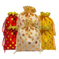 Designer Polka Dot Potli Dry Fruit Favour Pouches Puja Store Online Pooja Items Online Puja Samagri Pooja Store near me www.satvikstore.in
