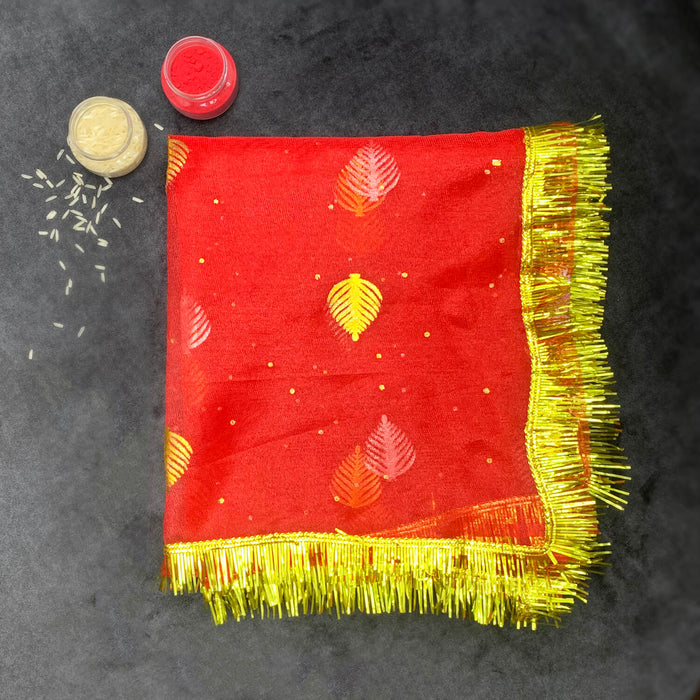 Leaf Design Mata ki Chunari  (42x17 Inch)
