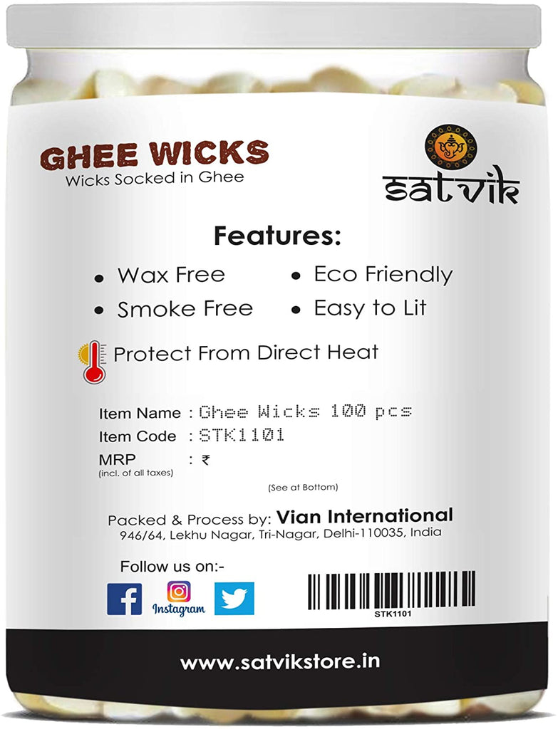 Pure Ghee Wicks (Wax Free) Puja Store Online Pooja Items Online Puja Samagri Pooja Store near me www.satvikstore.in