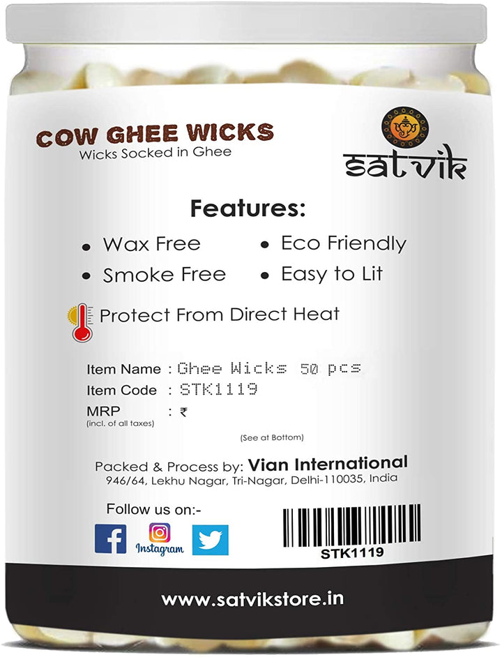 Pure Cow Ghee Wicks (Wax Free) Puja Store Online Pooja Items Online Puja Samagri Pooja Store near me www.satvikstore.in