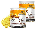 60 min. Pure Cow Ghee Diya Wicks (Wax Free)