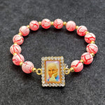 Strawberry Pink Bracelet with Jai Guruji Swaroop