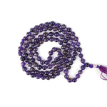108 Beads Amethyst Crystal Jaap Mala for Chakra Healing