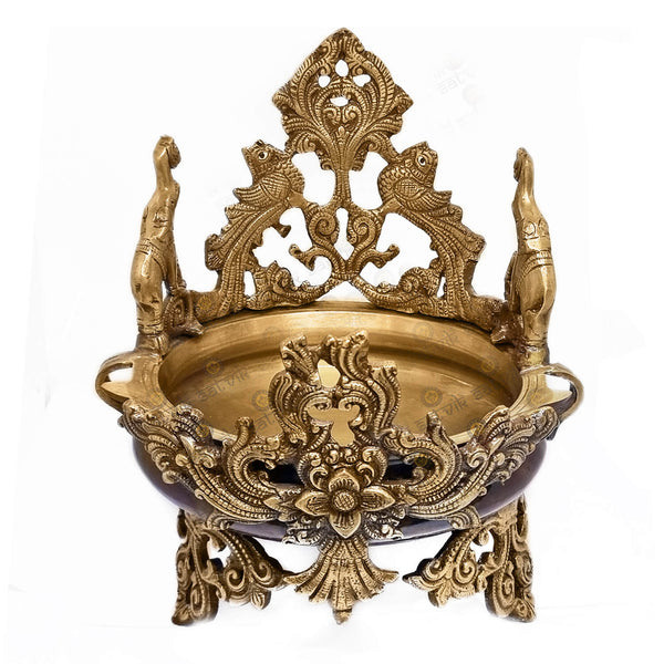 12 Inch Antique Brass Urli Timeless Beauty