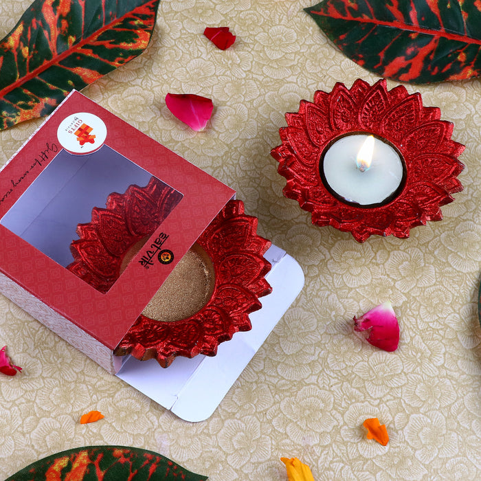  Floral Chakra Metal Diya  | India’s Largest Pooja Accessories Brand – www.satvikstore.in