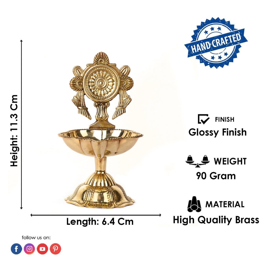Elegant Designer Chakra Brass Diya