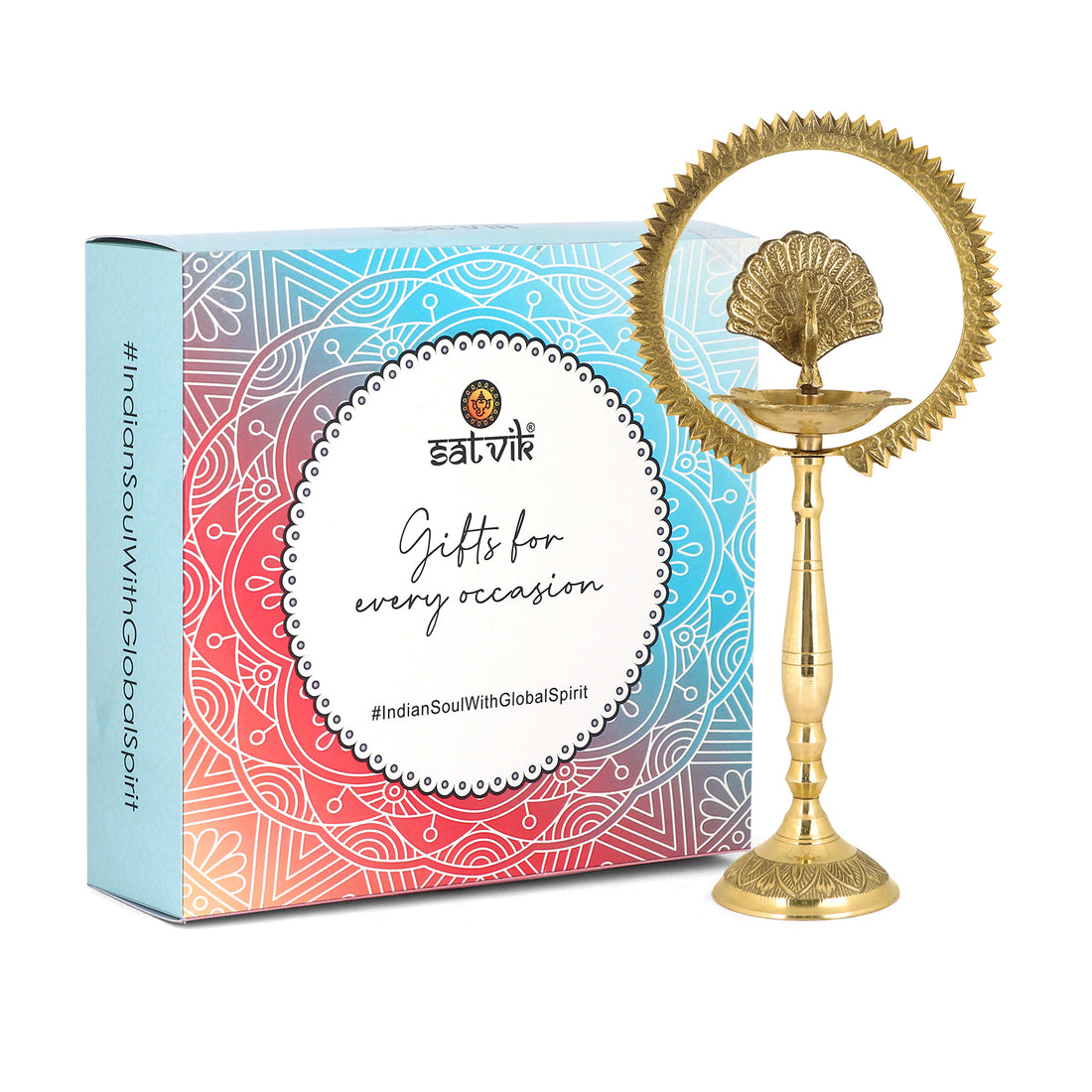12 INCH Brass Mor Kiran Style Kerala Diya
