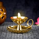 Pure Brass Aarti Akhand Diya With Ring Holder